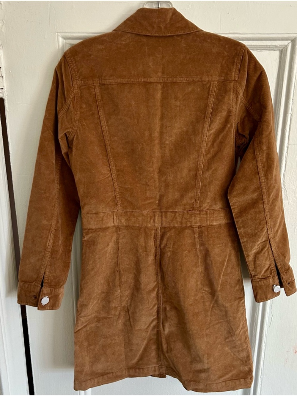 Faherty Chestnut Brown Corduroy Button-Front Mini Dress Sz 2 NWT! - Picture 8 of 10